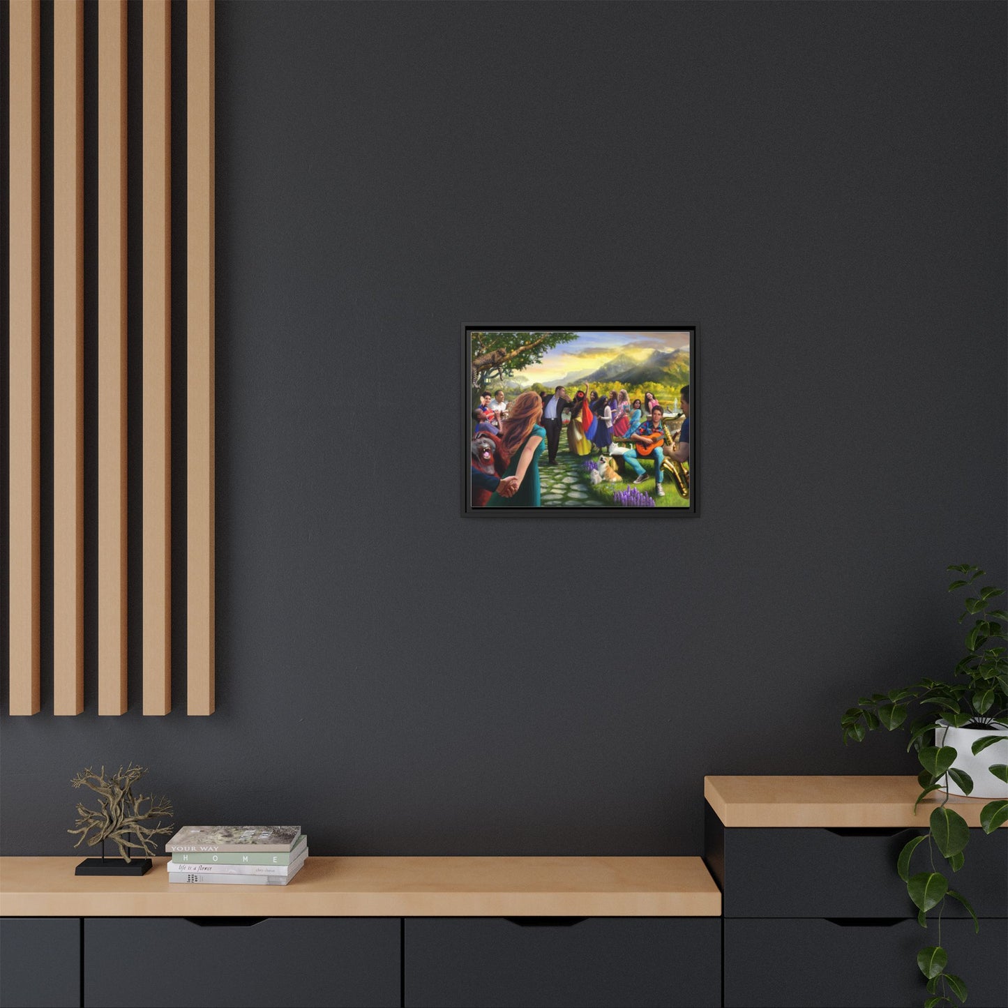 Let There Be Music! Matte Canvas, Framed (Multi-color)