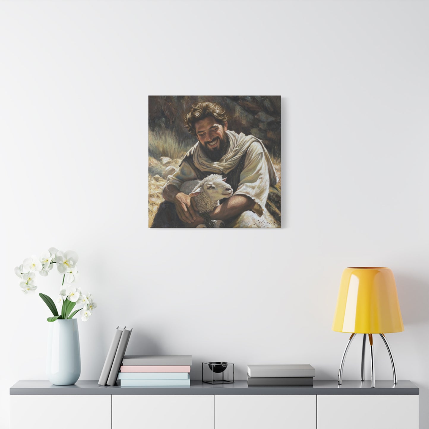 Shepherd with His Lamb- canvas print