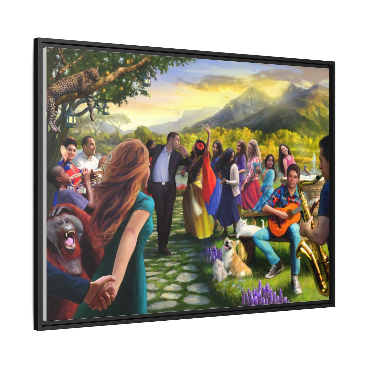 Let There Be Music! Matte Canvas, Framed (Multi-color)
