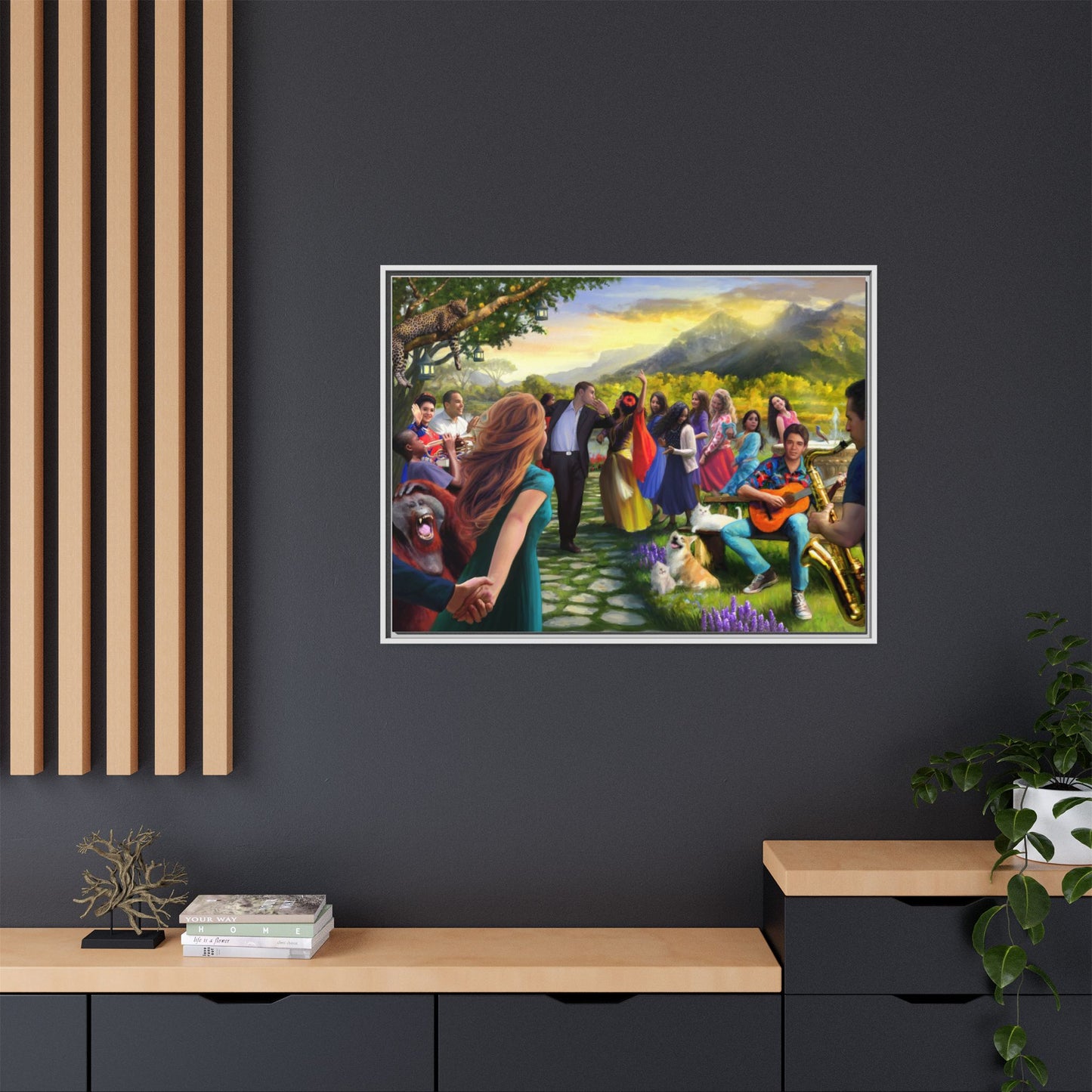 Let There Be Music! Matte Canvas, Framed (Multi-color)