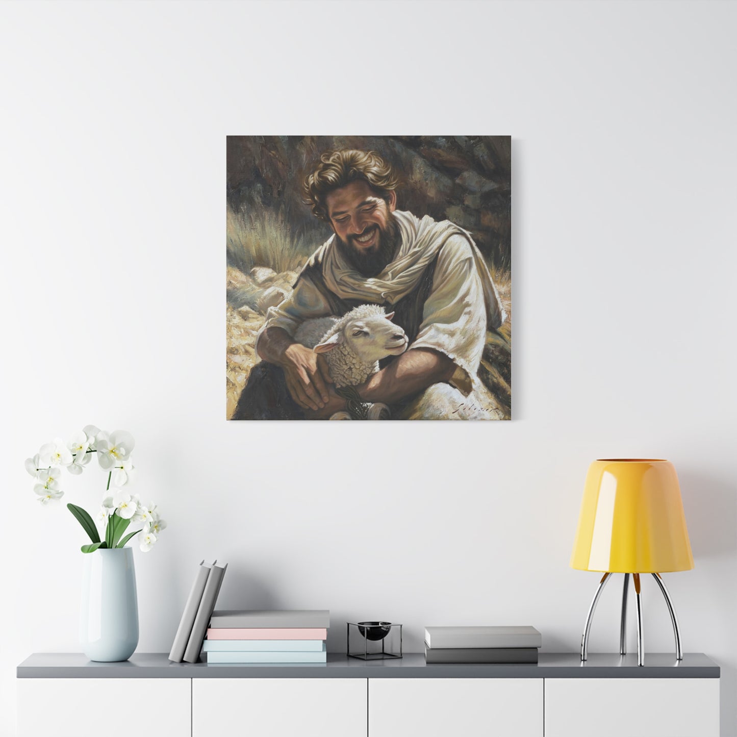 Shepherd with His Lamb- canvas print
