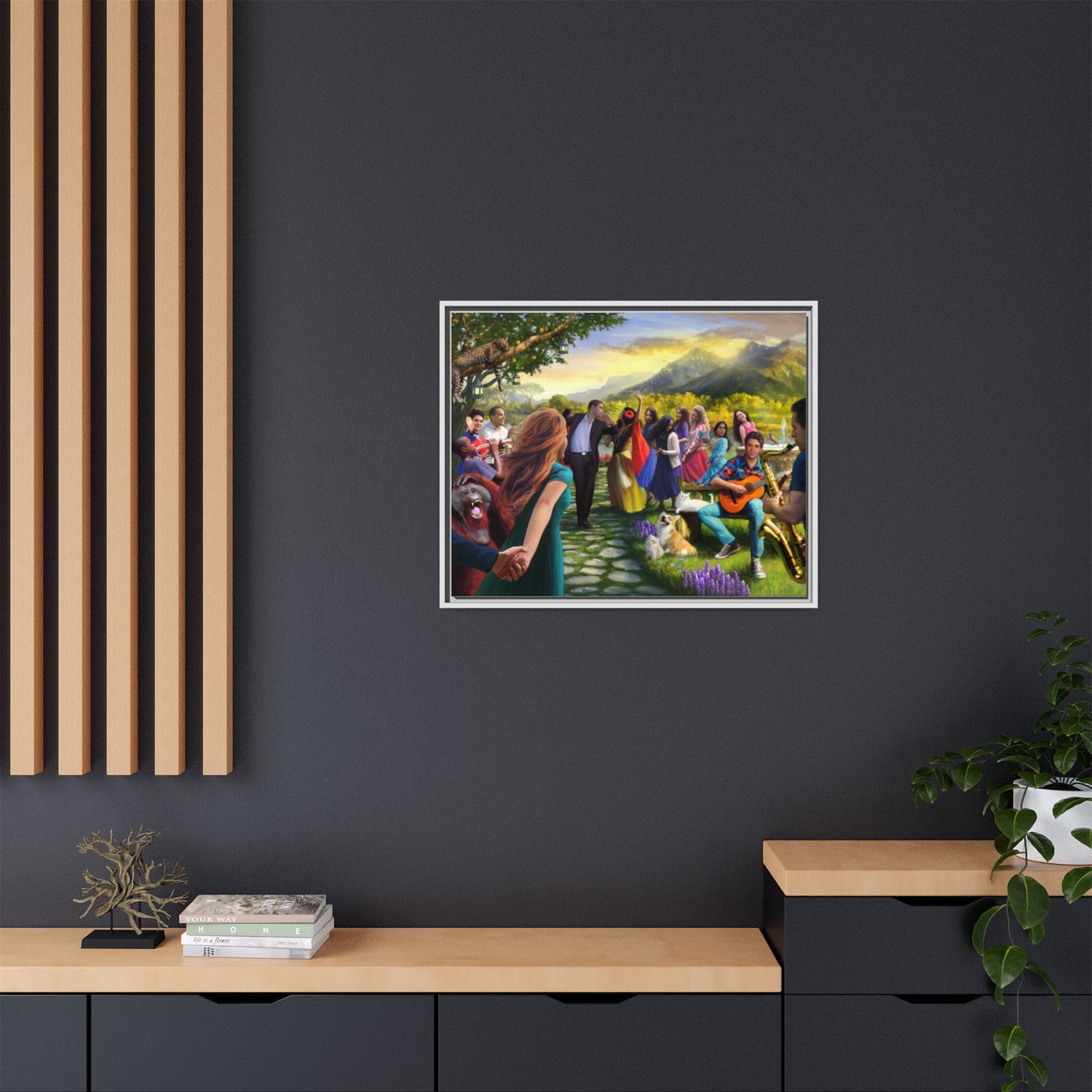 Let There Be Music! Matte Canvas, Framed (Multi-color)