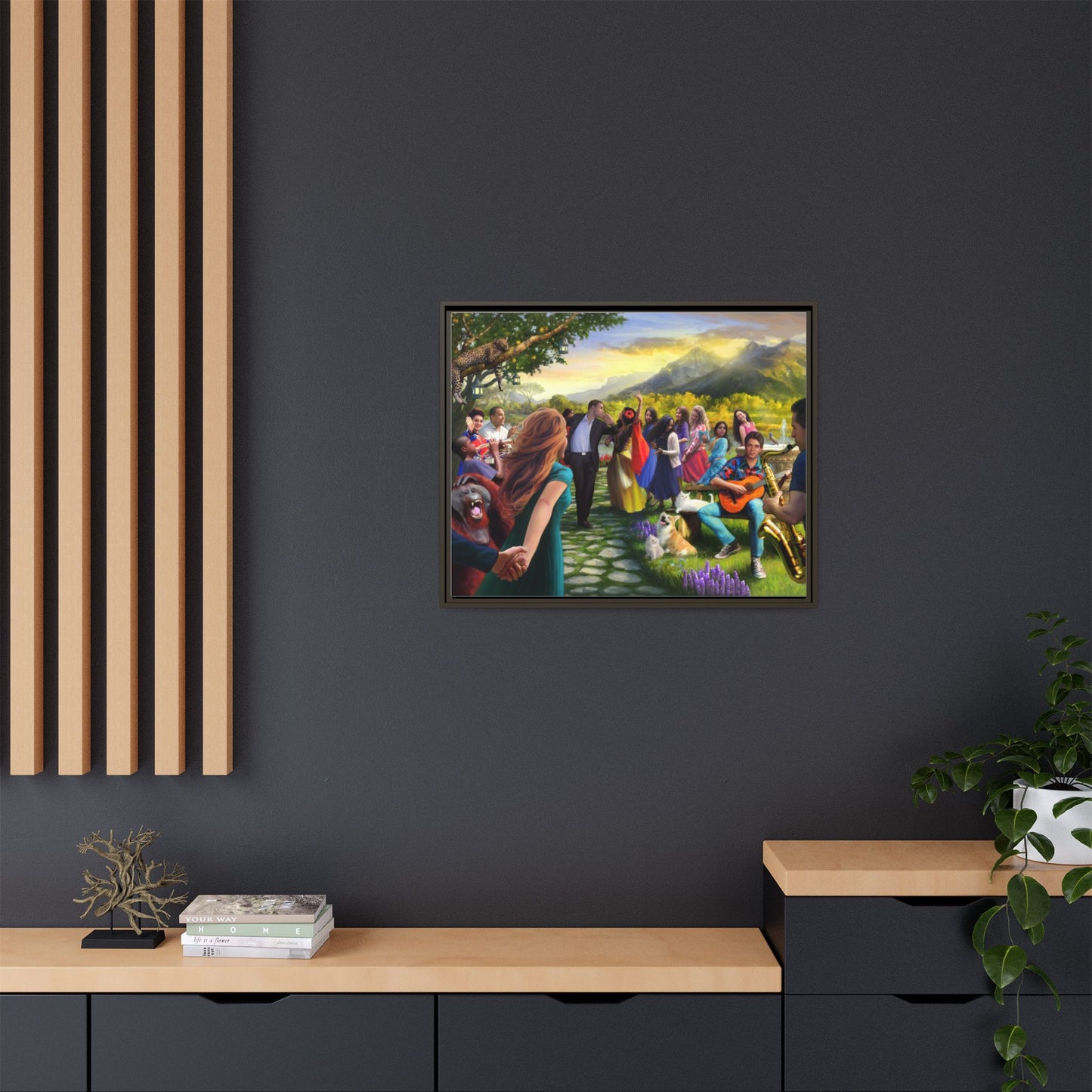 Let There Be Music! Matte Canvas, Framed (Multi-color)