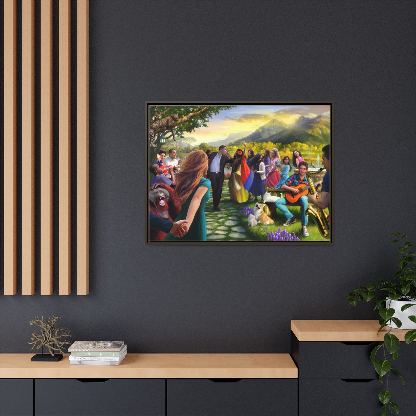 Let There Be Music! Matte Canvas, Framed (Multi-color)