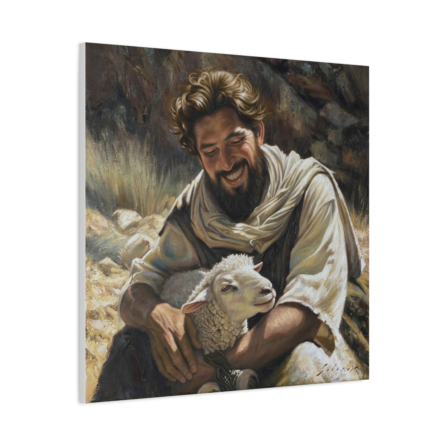 Shepherd with His Lamb- canvas print