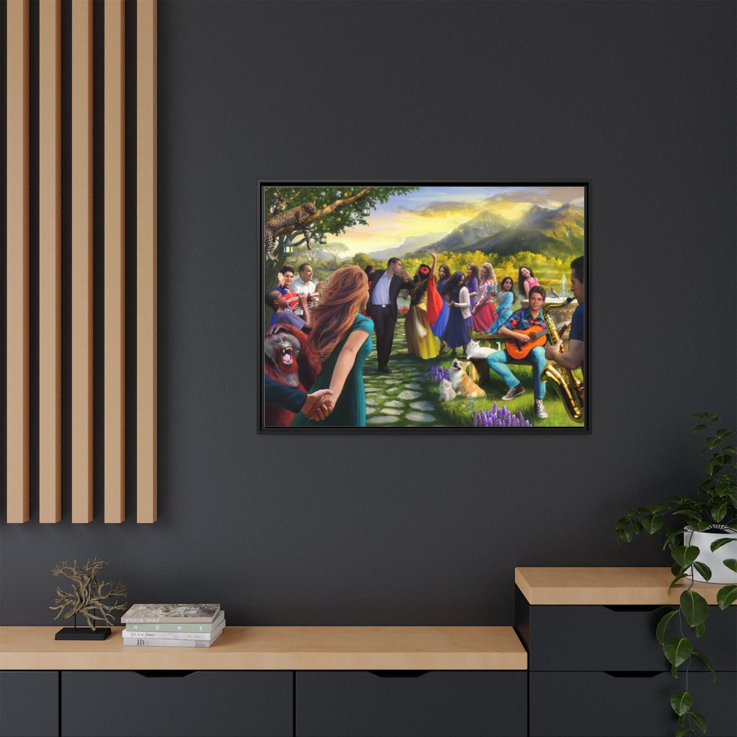 Let There Be Music! Matte Canvas, Framed (Multi-color)