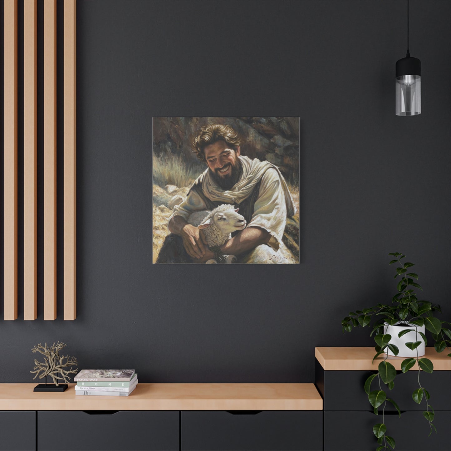 Shepherd with His Lamb- canvas print