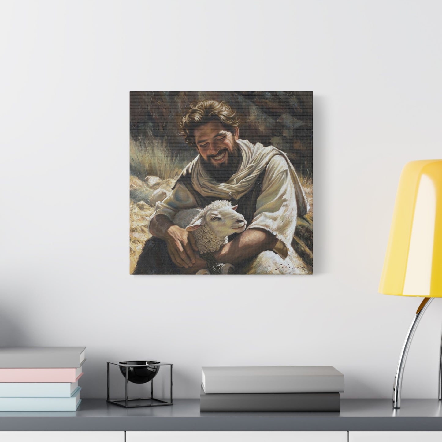 Shepherd with His Lamb- canvas print