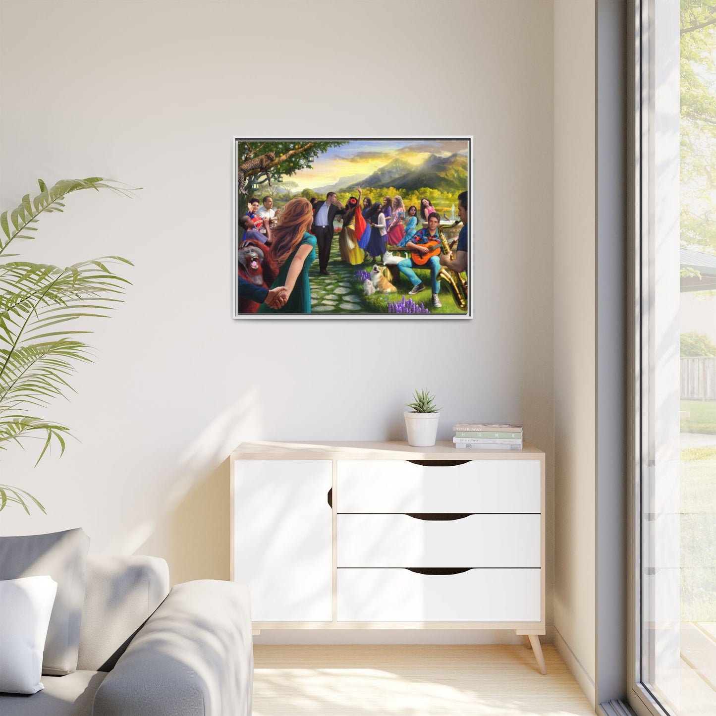 Let There Be Music! Matte Canvas, Framed (Multi-color)