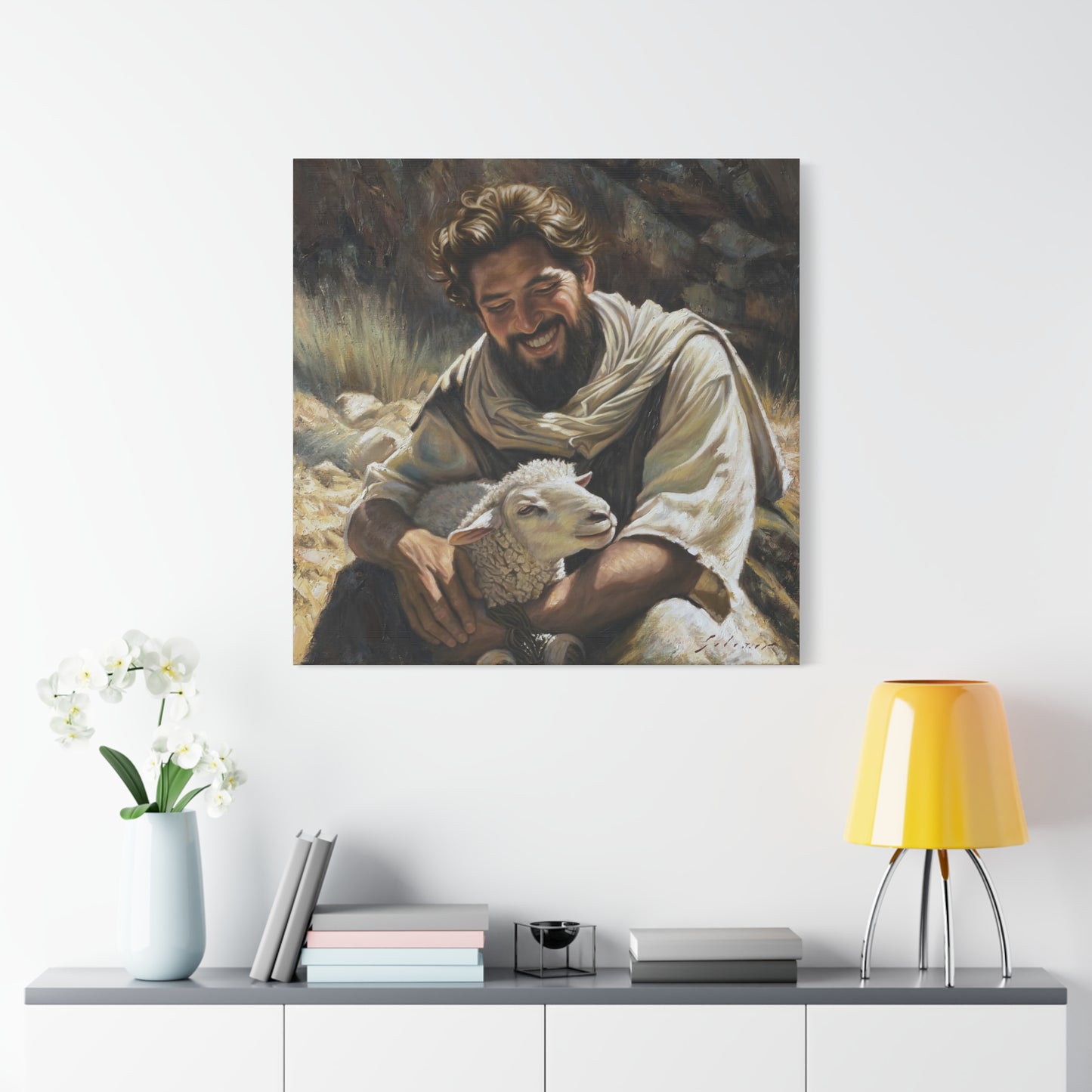 Shepherd with His Lamb- canvas print
