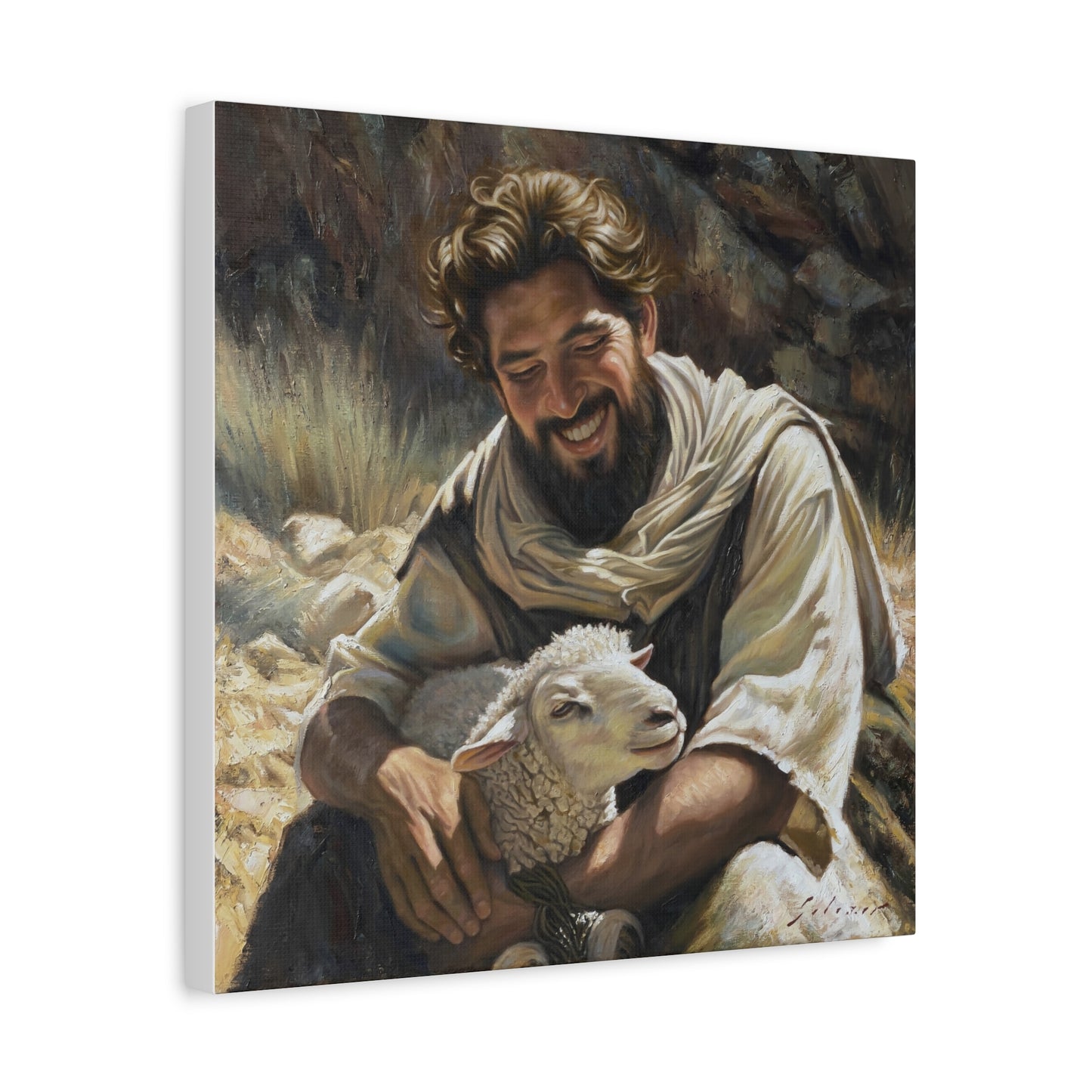 Shepherd with His Lamb- canvas print