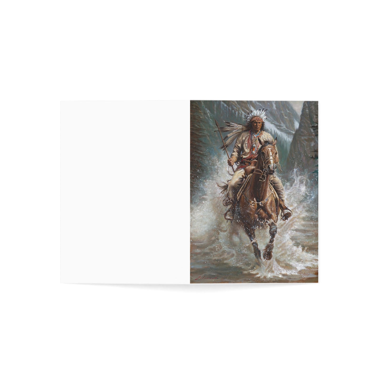 Galloping Over the River- Greeting Cards - Set of 1, 10, 30, or 50pcs