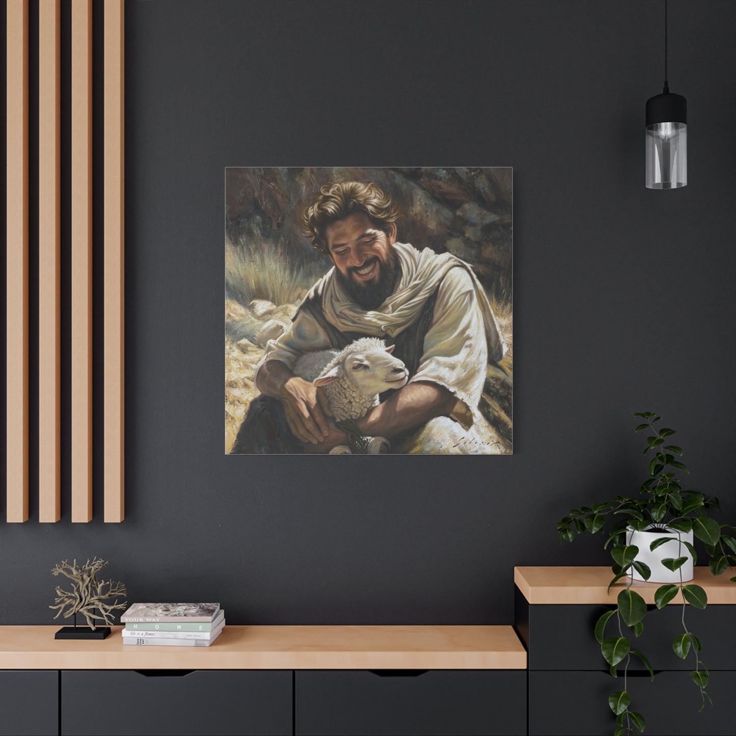 Shepherd with His Lamb- canvas print