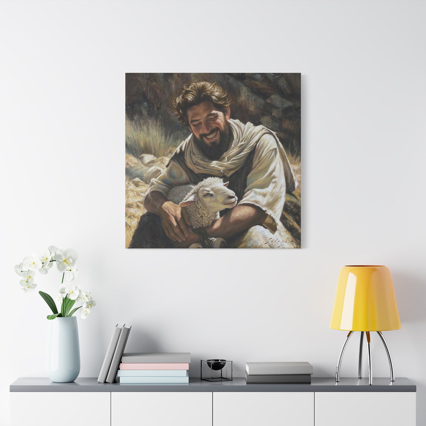 Shepherd with His Lamb- canvas print