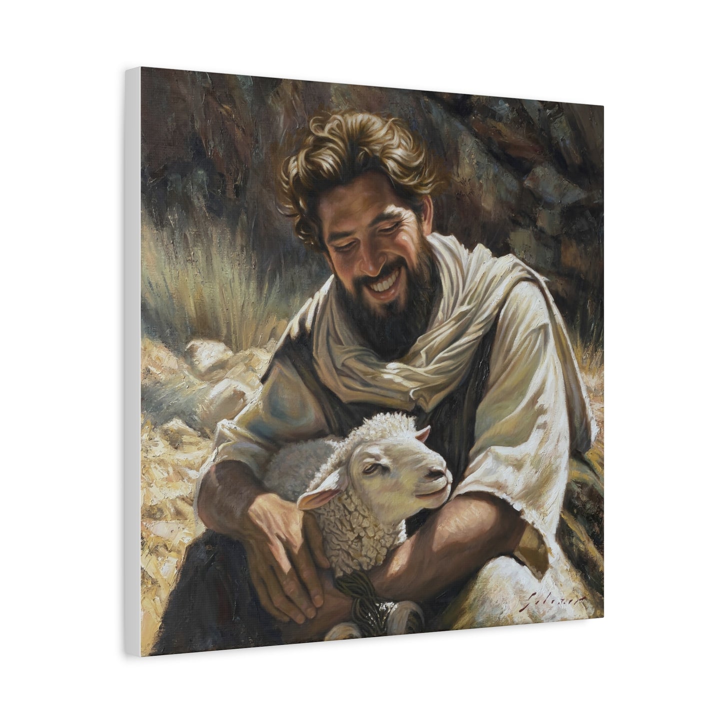 Shepherd with His Lamb- canvas print