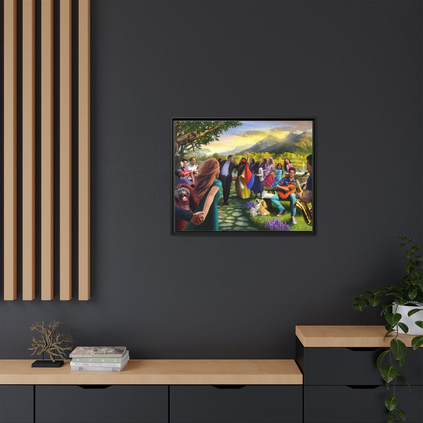 Let There Be Music! Matte Canvas, Framed (Multi-color)