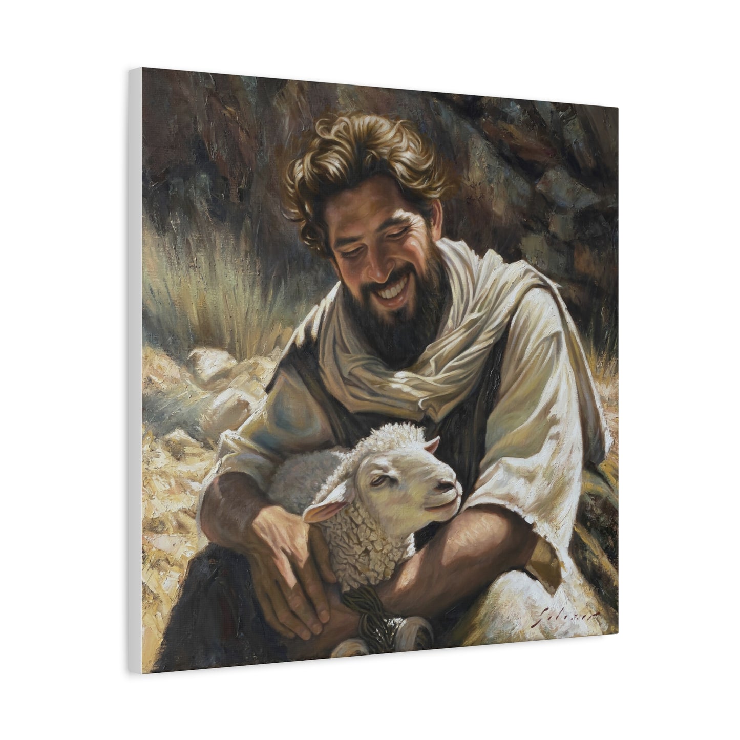 Shepherd with His Lamb- canvas print