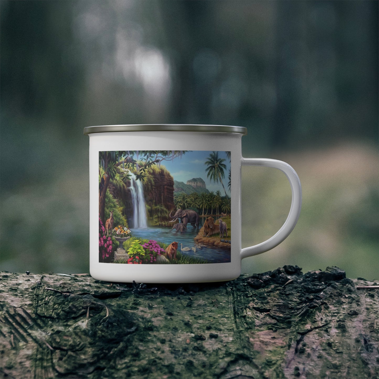 Palms Paradise-Enamel Camping Mug