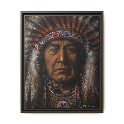 Native American Chief- Canvas Print (Framed)