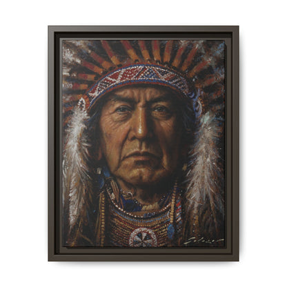 Native American Chief- Canvas Print (Framed)