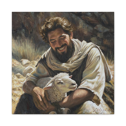 Shepherd with His Lamb- canvas print