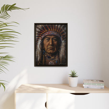 Native American Chief- Canvas Print (Framed)