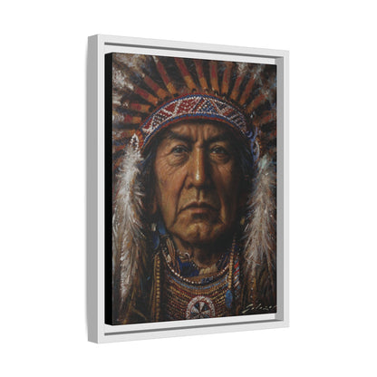 Native American Chief- Canvas Print (Framed)