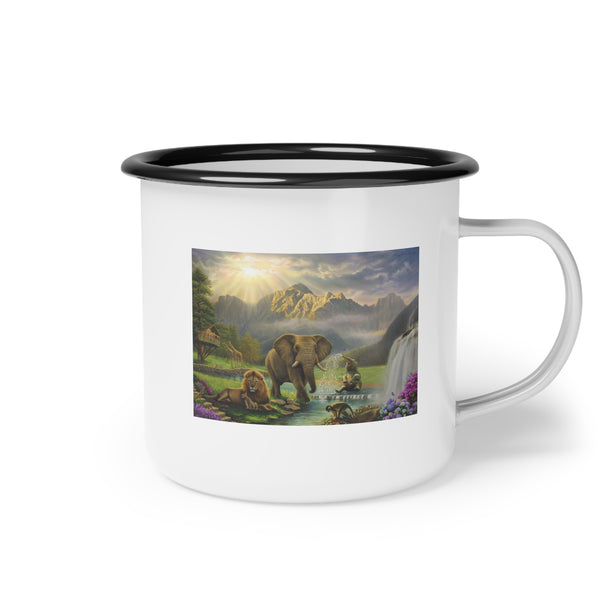 Elephant and Lion Paradise- Enamel Camp Cup