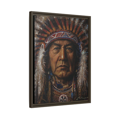 Native American Chief- Canvas Print (Framed)
