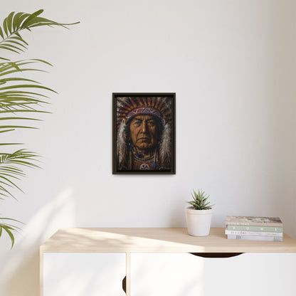 Native American Chief- Canvas Print (Framed)
