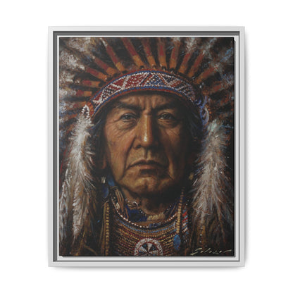 Native American Chief- Canvas Print (Framed)