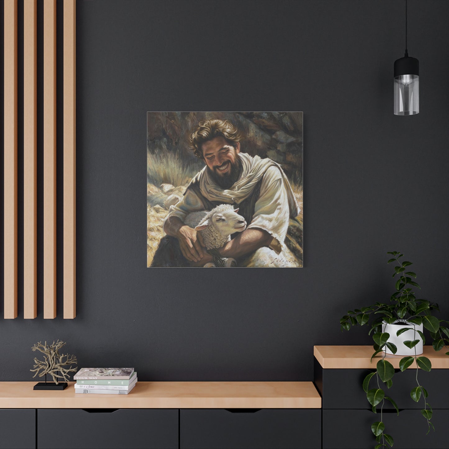 Shepherd with His Lamb- canvas print