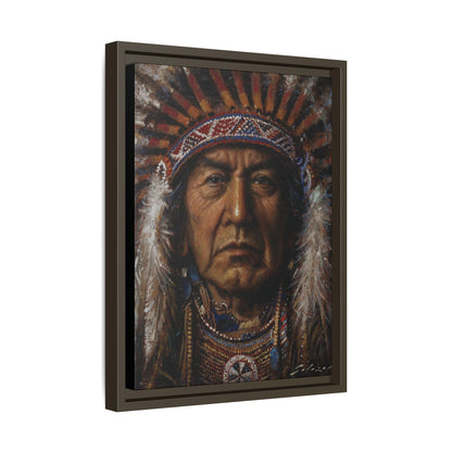 Native American Chief- Canvas Print (Framed)