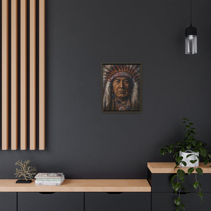 Native American Chief- Canvas Print (Framed)