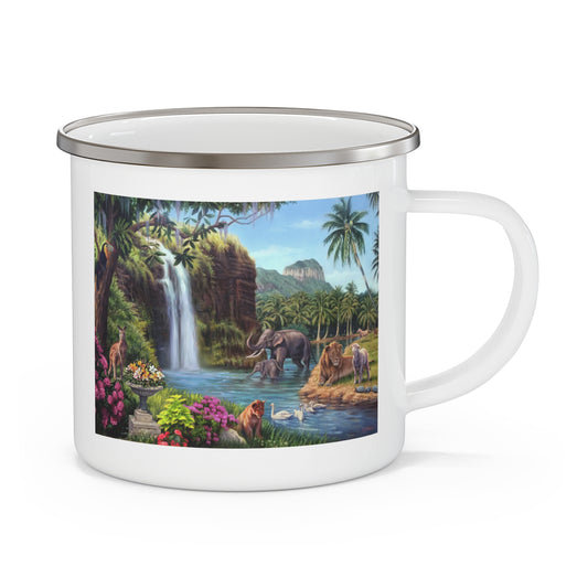 Palms Paradise-Enamel Camping Mug