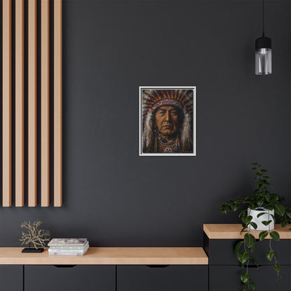 Native American Chief- Canvas Print (Framed)