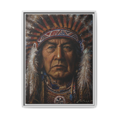 Native American Chief- Canvas Print (Framed)