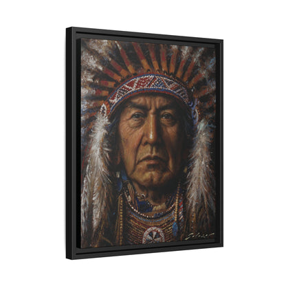 Native American Chief- Canvas Print (Framed)