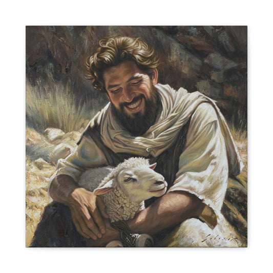 Shepherd with His Lamb- canvas print