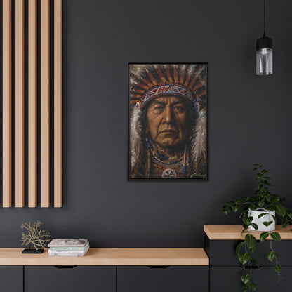 Native American Chief- Canvas Print (Framed)