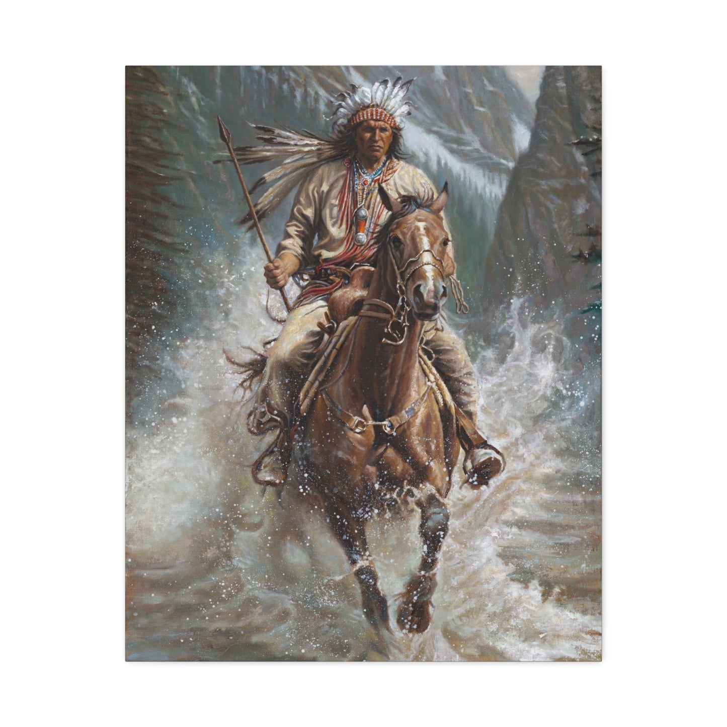 Galloping Over the River- Canvas Print