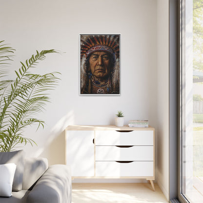 Native American Chief- Canvas Print (Framed)