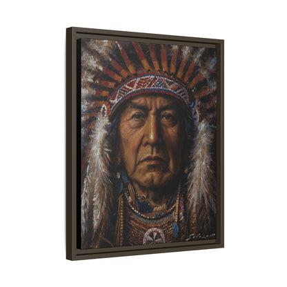 Native American Chief- Canvas Print (Framed)