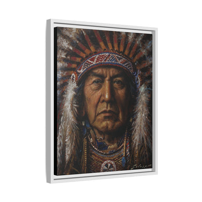 Native American Chief- Canvas Print (Framed)
